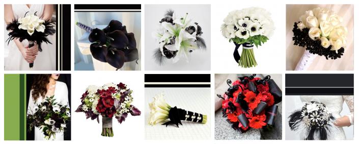 Black and White Bouquets