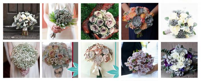 Grey and Silver Bouquets