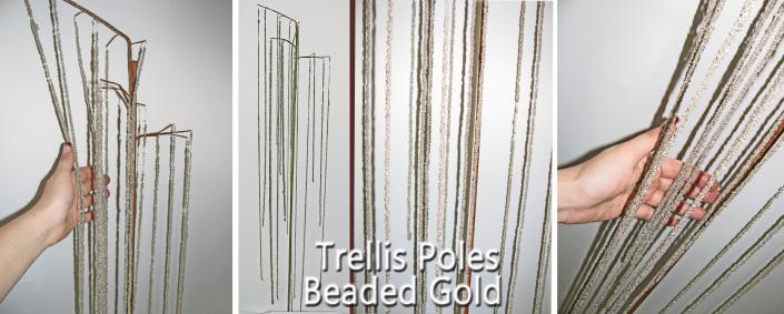 Gold Beaded Trellis Poles | Petals n Buds Bear Mountain Florist Rent